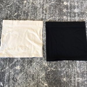 Two Maternity Belly Bands - S/M - nude & black